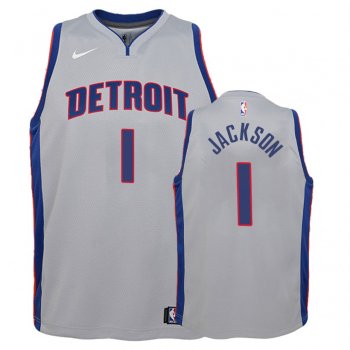 Youth Detroit Pistons #1 Reggie Jackson Statement Jersey