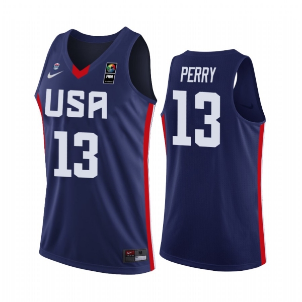 Team USA Reginald Perry 2019 FIBA U19 Baketball World Cup Navy Jersey