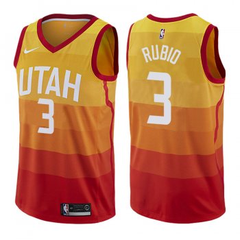 Utah Jazz Ricky Rubio #3 Gold City Edition Jersey