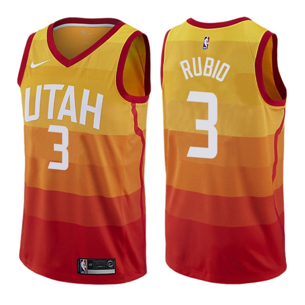 Utah Jazz Ricky Rubio #3 Gold City Edition Jersey