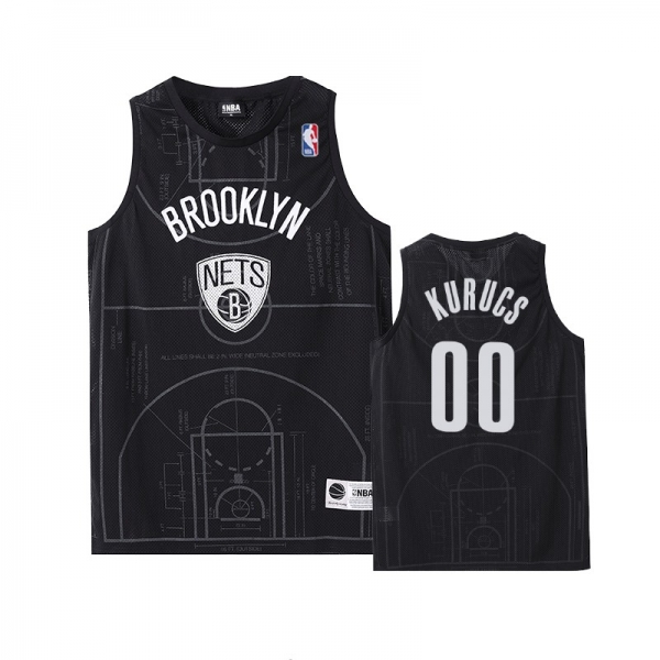 Brooklyn Nets Rodions Kurucs #00 Black Basketball Court Collection Jersey