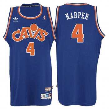 Ron Harper Cavaliers #4 Blue Hardwood Classic Jersey