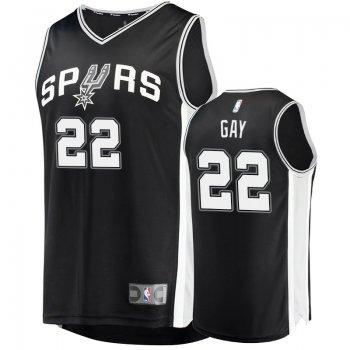 Men's Antonio Spurs Rudy Gay Black Replica Icon Jersey Fanatics Branded