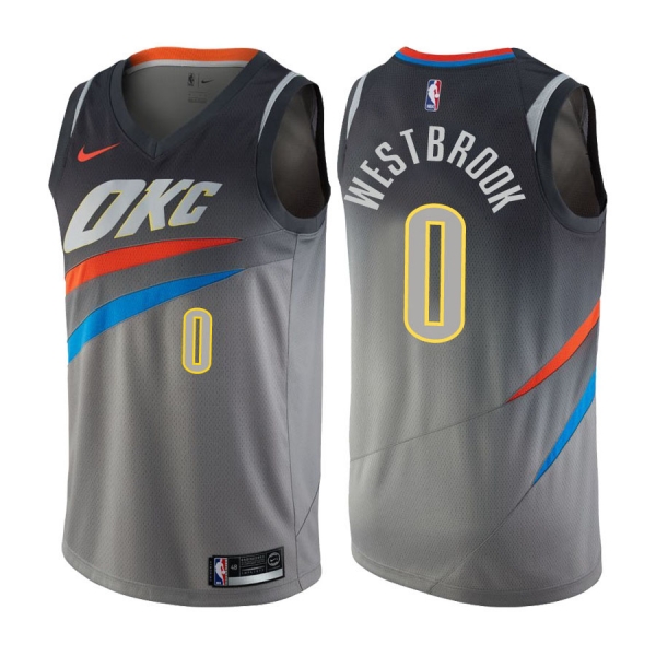 Oklahoma City Thunder Russell Westbrook #0 Gray City Edition Jersey