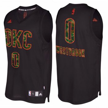 Russell Westbrook Thunder Black Camo Fashion Jersey