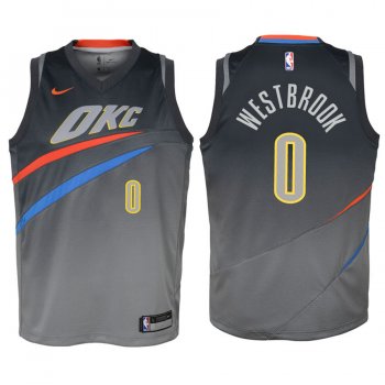 Youth Oklahoma City Thunder #0 Russell Westbrook City Jersey