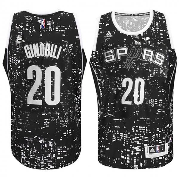 San Antonio Spurs #20 Manu Ginobili City Lights Black Jersey