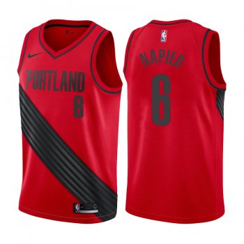 Portland Trail Blazers Shabazz Napier #6 Red 2017-18 Statement Jersey