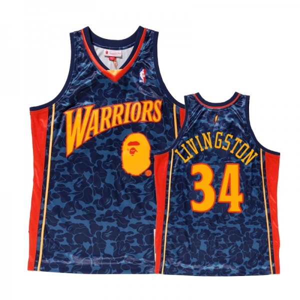 Golden State Warriors #34 Shaun Livingston BAPE Jersey