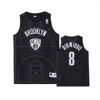 Brooklyn Nets #8 Spencer Dinwiddie Basketball Court Jersey