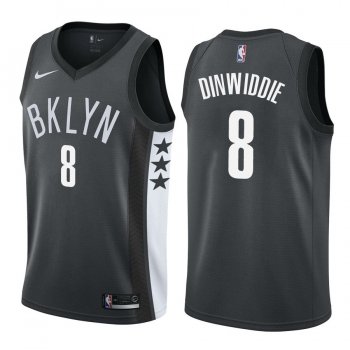 Brooklyn Nets Spencer Dinwiddie #8 Black Statement Jersey