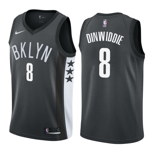 Brooklyn Nets Spencer Dinwiddie #8 Black Statement Jersey