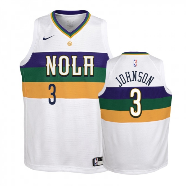 Youth New Orleans Pelicans Stanley Johnson #3 White 18-19 City Jersey