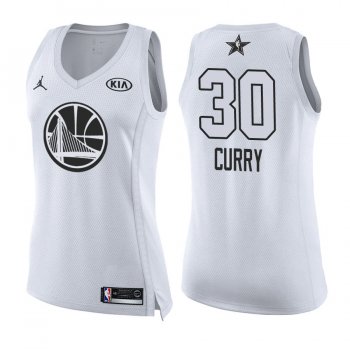 Women's 2018 All-Star Golden State Warriors Stephen Curry #30 White Jersey