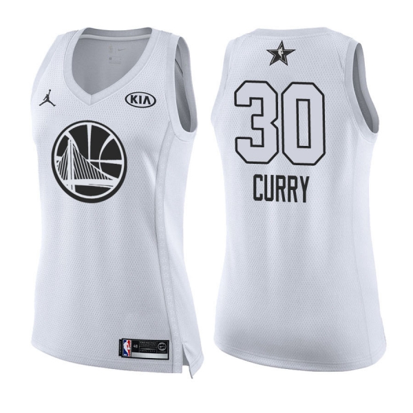 Women's 2018 All-Star Golden State Warriors Stephen Curry #30 White Jersey