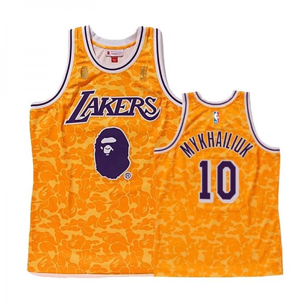 Los Angeles Lakers #10 Svi Mykhailiuk BAPE Jersey