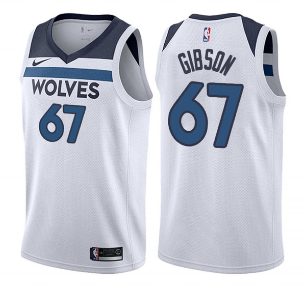 Minnesota Timberwolves Taj Gibson #67 White 2017-18 Association Jersey