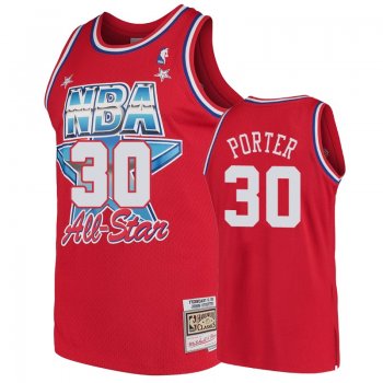 Men's Blazers Terry Porter Red 1991 NBA All-Star Hardwood Classics Jersey Eastern Conference