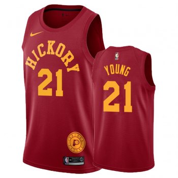 Indiana Pacers Thaddeus Young #21 Red Hardwood Classics Jersey