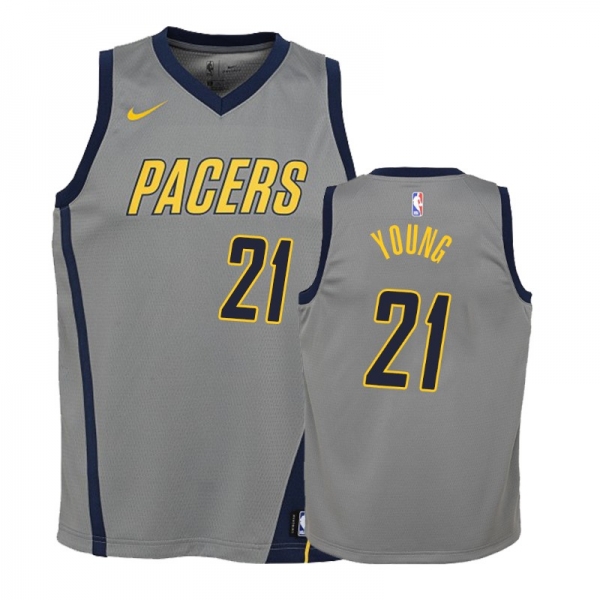 Youth Indiana Pacers Thaddeus Young #21 Gray City Jersey