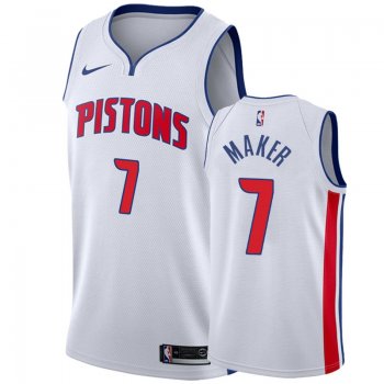 Detroit Pistons Thon Maker #7 White Association Nike Swingman Jersey