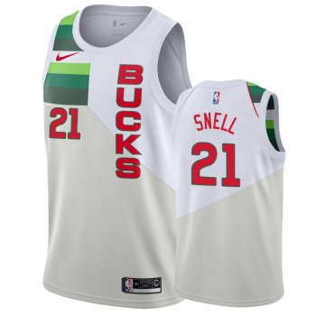 Milwaukee Bucks Tony Snell #21 White 2018-19 Earned Jersey