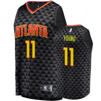 Men's Hawks Trae Young Black Replica Icon Jersey Fanatics Branded