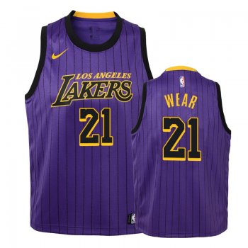 Youth Los Angeles Lakers #21 Travis Wear City Jersey