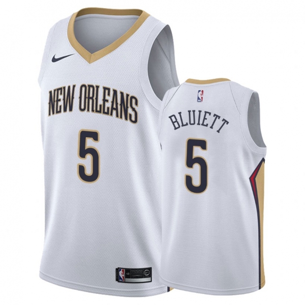 New Orleans Pelicans Trevon Bluiett #5 White Association Jersey