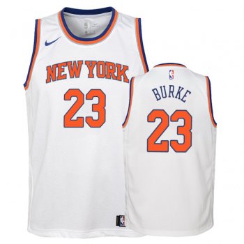 Youth New York Knicks Trey Burke #23 White Association Jersey