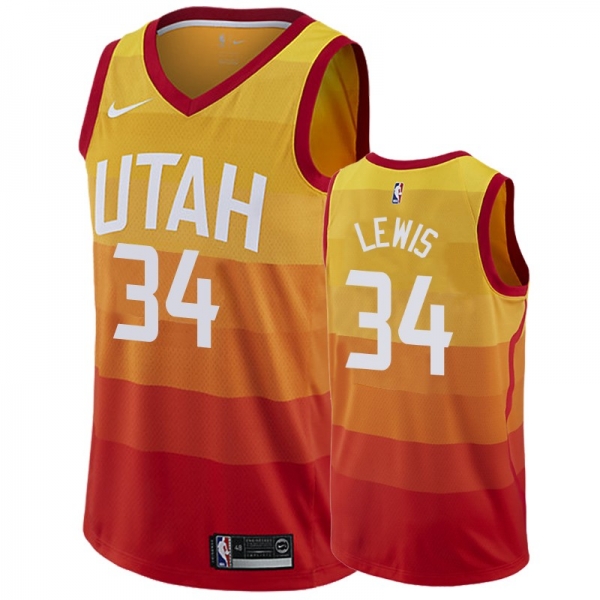 Utah Jazz #34 Trey Lewis City Jersey