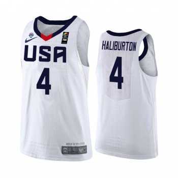 USA Team #4 Tyrese Haliburton FIBA Basketball World Cup Jersey