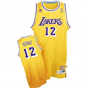 Vlade Divac Lakers #12 Hardwood Classics Gold Jersey