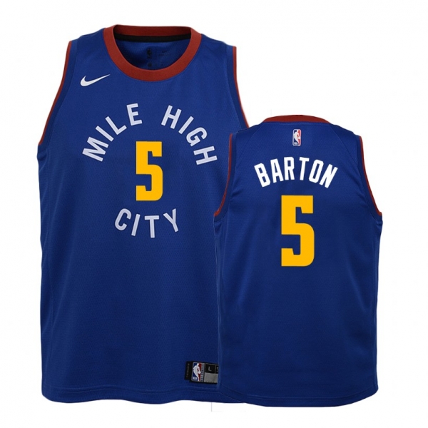 Youth Denver Nuggets Will Barton #5 Blue 2018-19 Statement Jersey