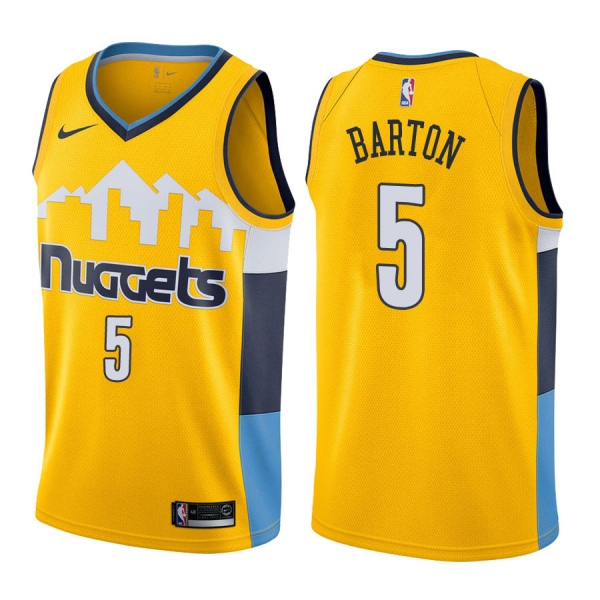 Denver Nuggets Will Barton #5 Yellow 2017-18 Statement Jersey