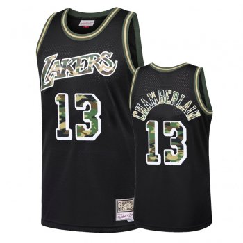 Los Angeles Lakers #13 Wilt Chamberlain Straight Fire Jersey