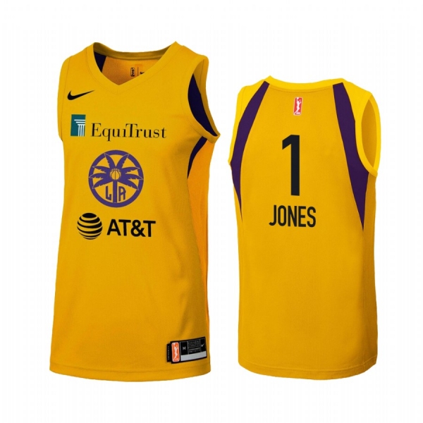 Women's WNBA #1 Alexis Jones Yellow Jersey