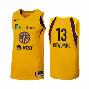 Women's WNBA #13 Chiney Ogwumike Yellow Jersey