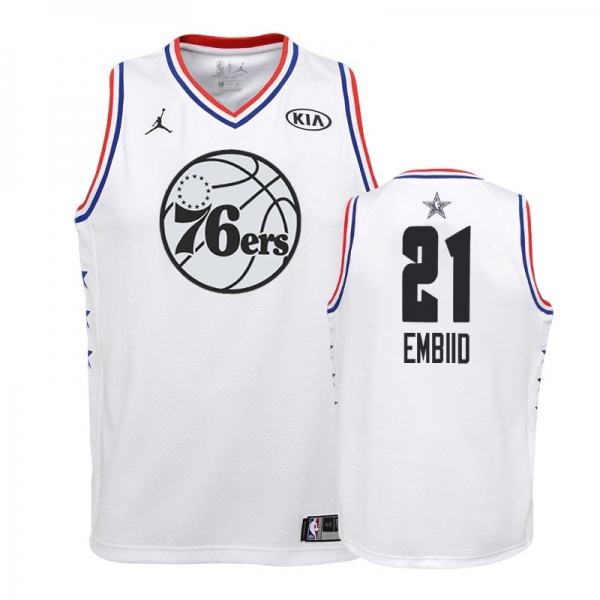 Youth 76ers Joel Embiid 2019 All-Star Jersey - White