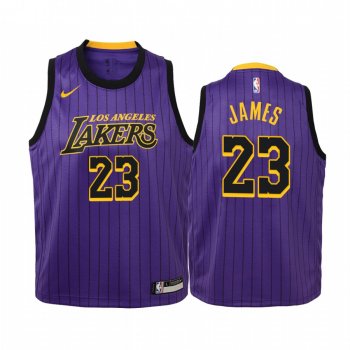 Youth Los Angeles Lakers #23 Lebron James City Jersey