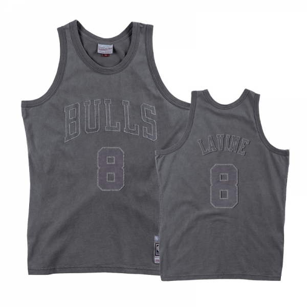 Bulls Zach LaVine Men's Gray Washed Out Jersey