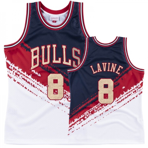 Chicago Bulls #8 Zach LaVine Independence Day Jersey