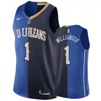 New Orleans Pelicans #1 Zion Williamson Split Jersey