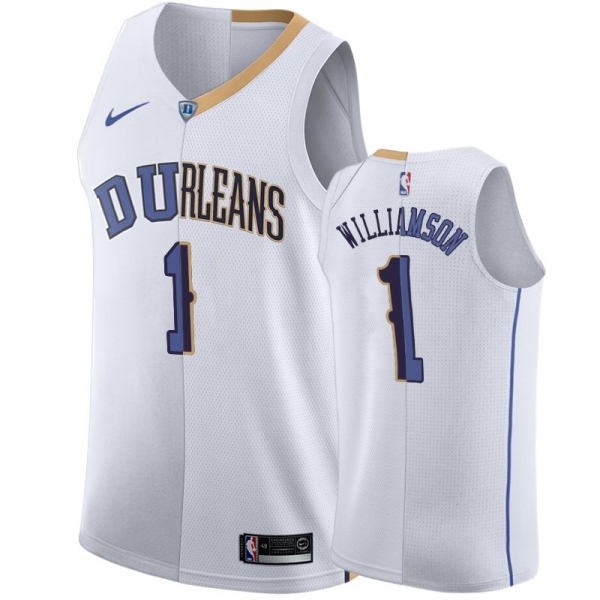 New Orleans Pelicans #1 Zion Williamson Split Jersey