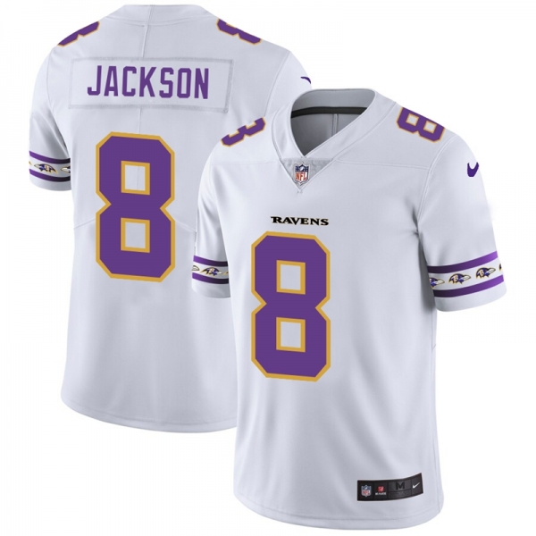 Men's Baltimore Ravens #8 Lamar Jackson NFL Team Logo Cool Edition Jerseys