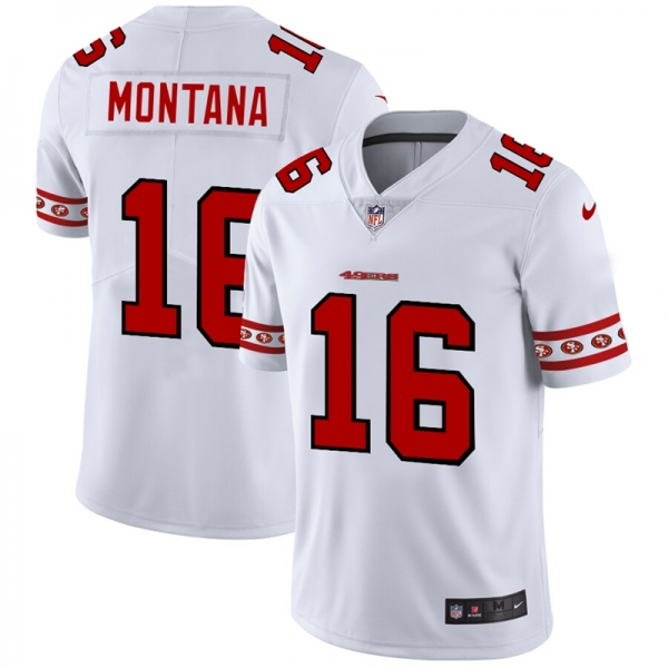 Men's San Francisco 49ers #16 Joe Montana NFL Team Logo Cool Edition Jerseys