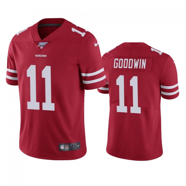 San Francisco 49ers Marquise Goodwin Scarlet 100th Season Vapor Limited Jersey