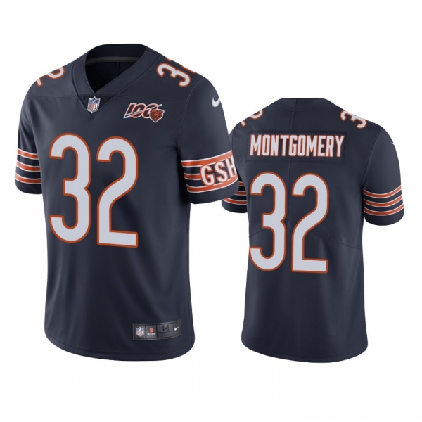 Chicago Bears David Montgomery Navy 100th Season Limited Jersey - Men's