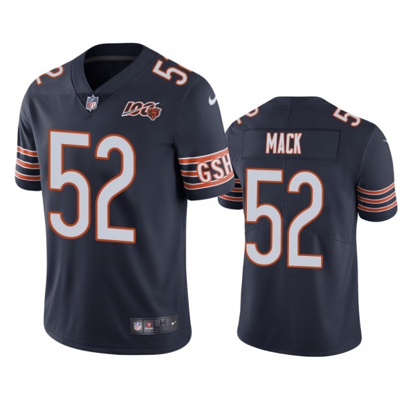 Chicago Bears Khalil Mack Navy 100th Season Limited Jersey - Men's