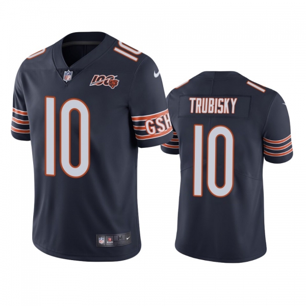 Chicago Bears Mitchell Trubisky Navy 100th Season Limited Jersey - Men's